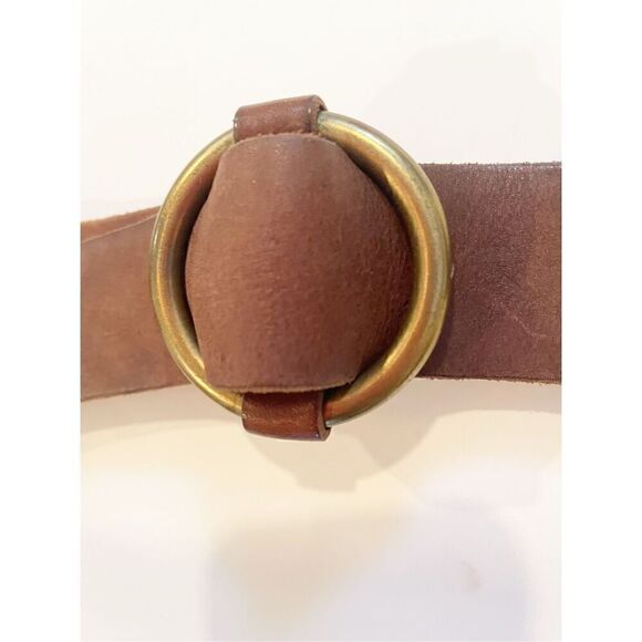 VTG J Crew Braided Leather Belt Brown Size L Boho Cowgirl Festival - Picture 6 of 9